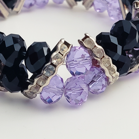 Swarovski Crystal Beaded and Rhinestone Stretch Bracelet - Picture 4 of 6